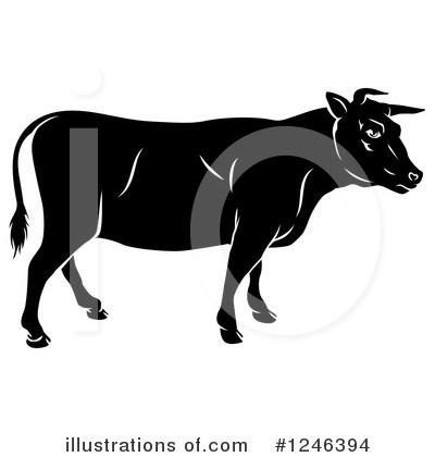 Royalty-Free (RF) Cow Clipart Illustration by AtStockIllustration - Stock Sample #1246394
