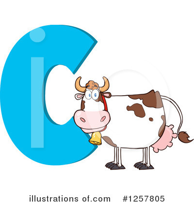 Royalty-Free (RF) Cow Clipart Illustration by Hit Toon - Stock Sample #1257805