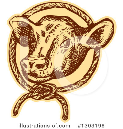 Royalty-Free (RF) Cow Clipart Illustration by patrimonio - Stock Sample #1303196