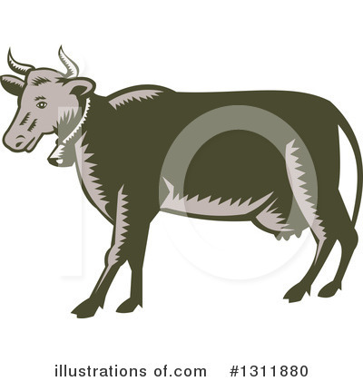 Royalty-Free (RF) Cow Clipart Illustration by patrimonio - Stock Sample #1311880