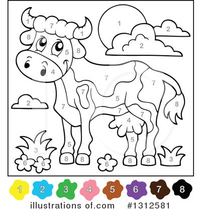 Royalty-Free (RF) Cow Clipart Illustration by visekart - Stock Sample #1312581