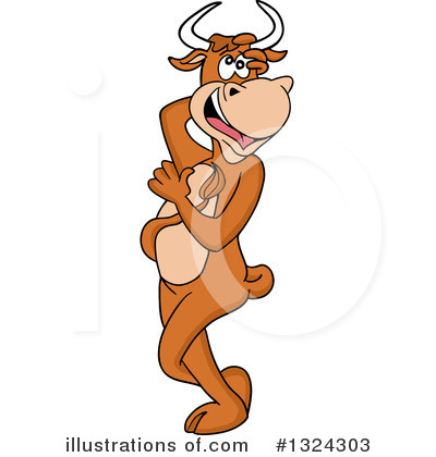 Royalty-Free (RF) Cow Clipart Illustration by LaffToon - Stock Sample #1324303