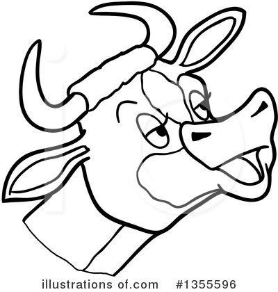 Royalty-Free (RF) Cow Clipart Illustration by LaffToon - Stock Sample #1355596