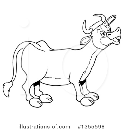 Royalty-Free (RF) Cow Clipart Illustration by LaffToon - Stock Sample #1355598