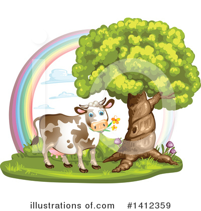 Royalty-Free (RF) Cow Clipart Illustration by merlinul - Stock Sample #1412359