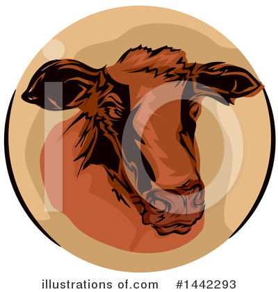 Royalty-Free (RF) Cow Clipart Illustration by BNP Design Studio - Stock Sample #1442293