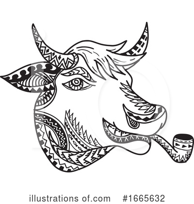 Royalty-Free (RF) Cow Clipart Illustration by patrimonio - Stock Sample #1665632