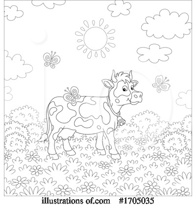Royalty-Free (RF) Cow Clipart Illustration by Alex Bannykh - Stock Sample #1705035