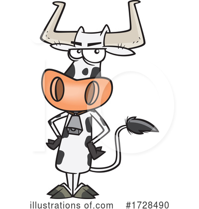 Royalty-Free (RF) Cow Clipart Illustration by toonaday - Stock Sample #1728490