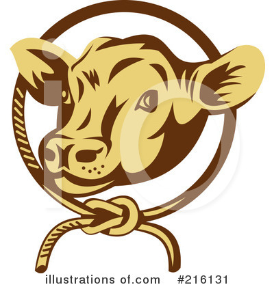 Royalty-Free (RF) Cow Clipart Illustration by patrimonio - Stock Sample #216131