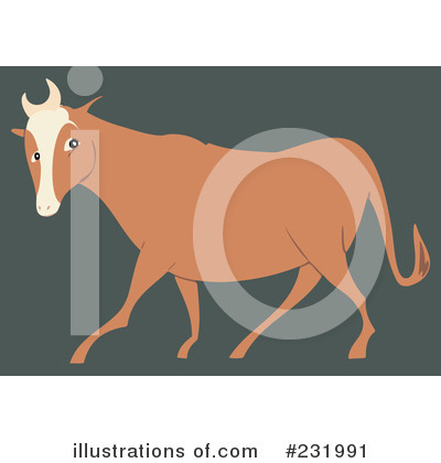Royalty-Free (RF) Cow Clipart Illustration by Frisko - Stock Sample #231991