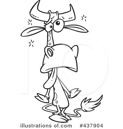 Royalty-Free (RF) Cow Clipart Illustration by toonaday - Stock Sample #437904
