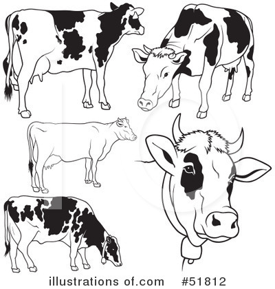 Royalty-Free (RF) Cow Clipart Illustration by dero - Stock Sample #51812