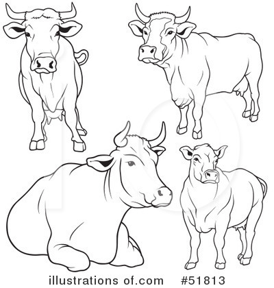 Royalty-Free (RF) Cow Clipart Illustration by dero - Stock Sample #51813