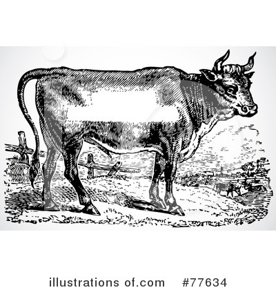 Royalty-Free (RF) Cow Clipart Illustration by BestVector - Stock Sample #77634
