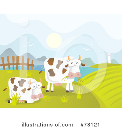 Royalty-Free (RF) Cow Clipart Illustration by Qiun - Stock Sample #78121