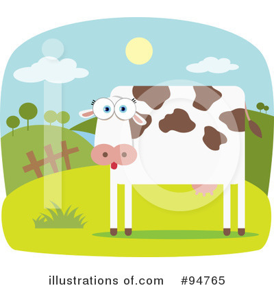 Royalty-Free (RF) Cow Clipart Illustration by Qiun - Stock Sample #94765