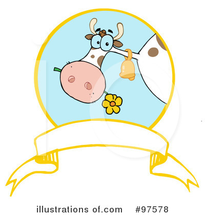 Royalty-Free (RF) Cow Clipart Illustration by Hit Toon - Stock Sample #97578