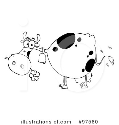 Royalty-Free (RF) Cow Clipart Illustration by Hit Toon - Stock Sample #97580