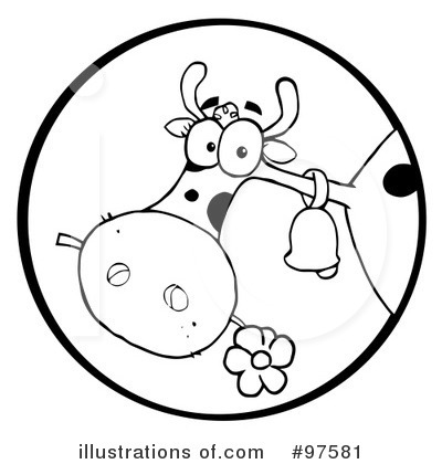 Royalty-Free (RF) Cow Clipart Illustration by Hit Toon - Stock Sample #97581