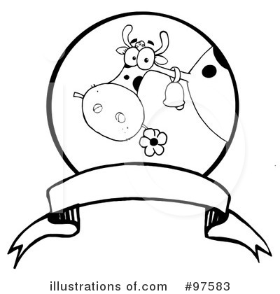 Royalty-Free (RF) Cow Clipart Illustration by Hit Toon - Stock Sample #97583