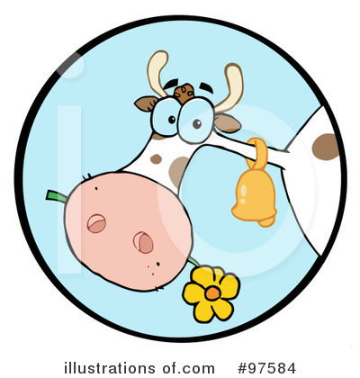 Royalty-Free (RF) Cow Clipart Illustration by Hit Toon - Stock Sample #97584