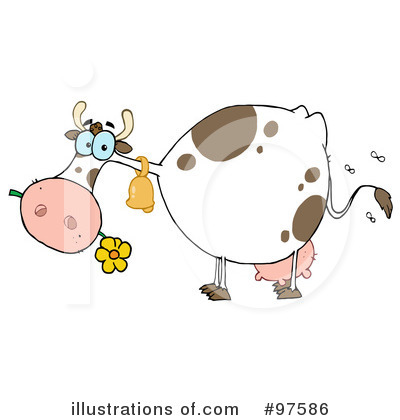 Royalty-Free (RF) Cow Clipart Illustration by Hit Toon - Stock Sample #97586