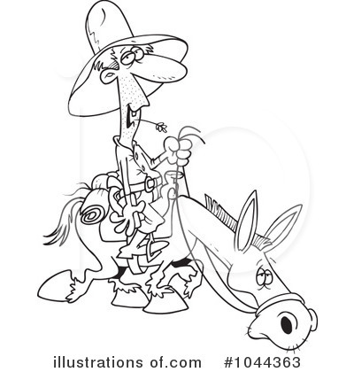Royalty-Free (RF) Cowboy Clipart Illustration by toonaday - Stock Sample #1044363