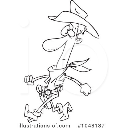 Royalty-Free (RF) Cowboy Clipart Illustration by toonaday - Stock Sample #1048137