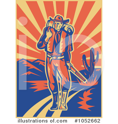 Royalty-Free (RF) Cowboy Clipart Illustration by patrimonio - Stock Sample #1052662