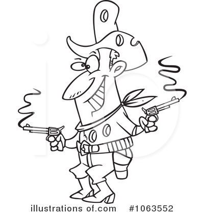 Royalty-Free (RF) Cowboy Clipart Illustration by toonaday - Stock Sample #1063552