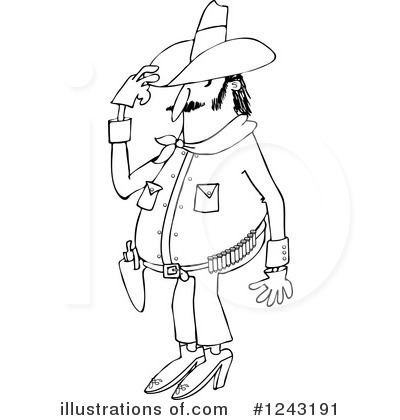Royalty-Free (RF) Cowboy Clipart Illustration by djart - Stock Sample #1243191
