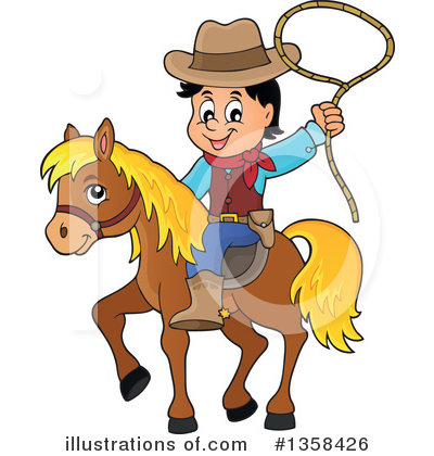 Royalty-Free (RF) Cowboy Clipart Illustration by visekart - Stock Sample #1358426