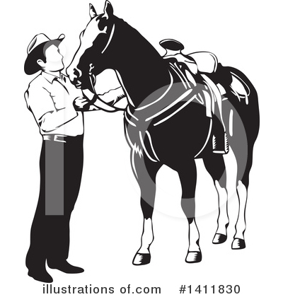 Cowboy Clipart #1411830 by David Rey