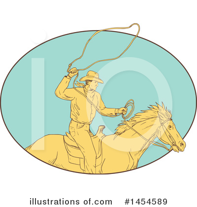 Royalty-Free (RF) Cowboy Clipart Illustration by patrimonio - Stock Sample #1454589