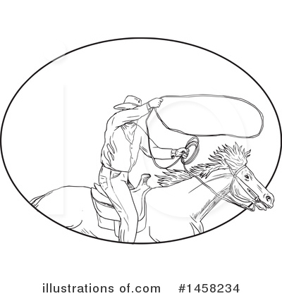 Royalty-Free (RF) Cowboy Clipart Illustration by patrimonio - Stock Sample #1458234