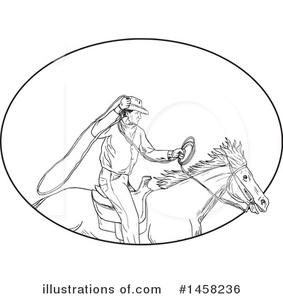 Royalty-Free (RF) Cowboy Clipart Illustration by patrimonio - Stock Sample #1458236