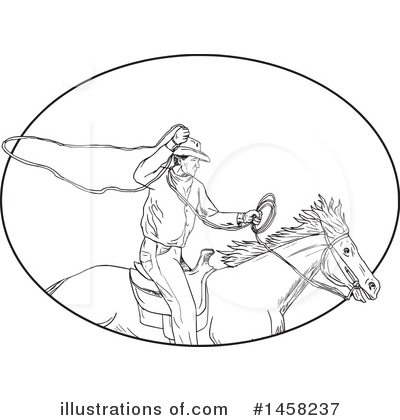 Royalty-Free (RF) Cowboy Clipart Illustration by patrimonio - Stock Sample #1458237