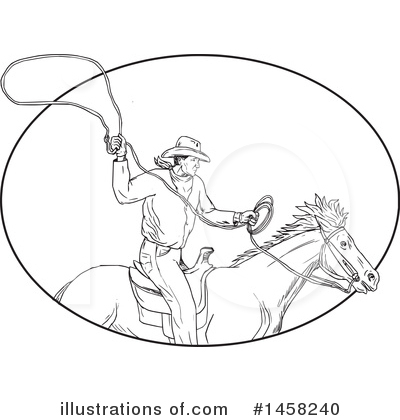 Royalty-Free (RF) Cowboy Clipart Illustration by patrimonio - Stock Sample #1458240