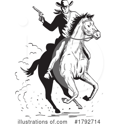 Royalty-Free (RF) Cowboy Clipart Illustration by patrimonio - Stock Sample #1792714