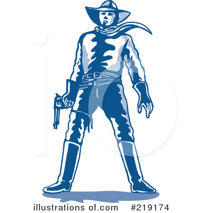 Royalty-Free (RF) Cowboy Clipart Illustration by patrimonio - Stock Sample #219174