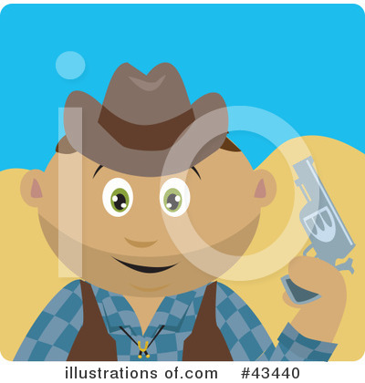 Royalty-Free (RF) Cowboy Clipart Illustration by Dennis Holmes Designs - Stock Sample #43440