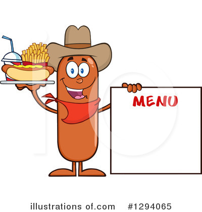 Royalty-Free (RF) Cowboy Sausage Clipart Illustration by Hit Toon - Stock Sample #1294065