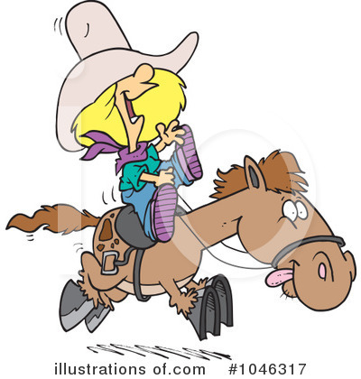 Royalty-Free (RF) Cowgirl Clipart Illustration by toonaday - Stock Sample #1046317