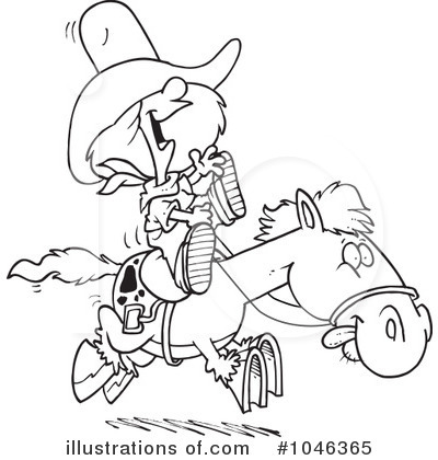 Royalty-Free (RF) Cowgirl Clipart Illustration by toonaday - Stock Sample #1046365
