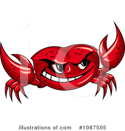 Royalty-Free (RF) Crab Clipart Illustration by Vector Tradition SM - Stock Sample #1087505