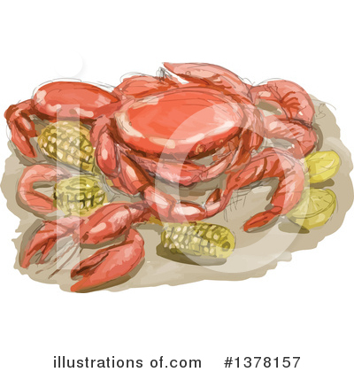 Shrimp Clipart #1378157 by patrimonio