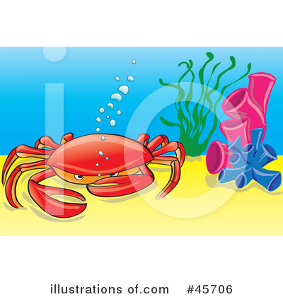 Royalty-Free (RF) Crab Clipart Illustration by pauloribau - Stock Sample #45706