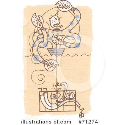 Royalty-Free (RF) Crab Clipart Illustration by Steve Klinkel - Stock Sample #71274
