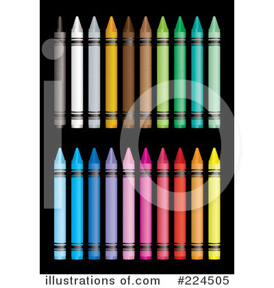 Royalty-Free (RF) Crayons Clipart Illustration by michaeltravers - Stock Sample #224505
